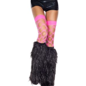 Music Legs Furry Lurex Leg Warmers ML5536