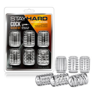 Blush Stay Hard Cock Sleeve Kit - Clear Box of 6