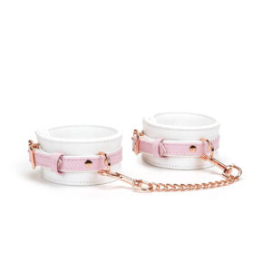 White & Pink Fairy Goat Leather Hand Cuffs-1735123919