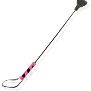 CRAVACHE CUIR BOVIN NOIR/FUCHSIA