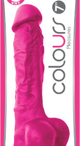 Colours Pleasures 7'' Dong w/Balls & Suction Cup - Pink