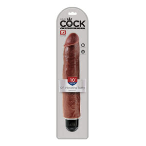 King Cock  10'' Vibrating Stiffy - Brown