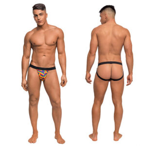 Pride Fest Contoured Pouch Jock Rainbow S/M
