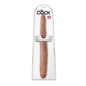 King Cock  16 Tapered Double Dildo - Tan