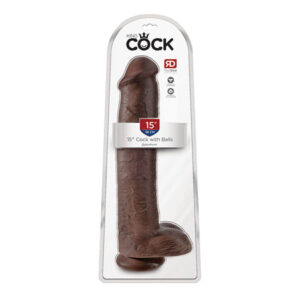 King Cock 15 Cock Wtih Balls - Brown