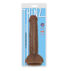 Curve Novelties Thinz 8'' Slim Dong w/Balls - Chocolate