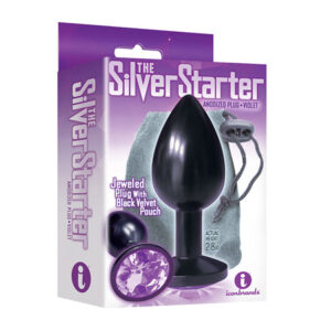 The 9s the Silver Starter Anodized Bejeweled Stainless Steel Plug - Violet