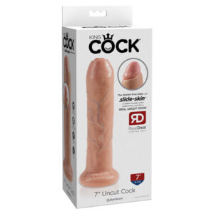 King Cock 7'' Uncut Dildo - Flesh