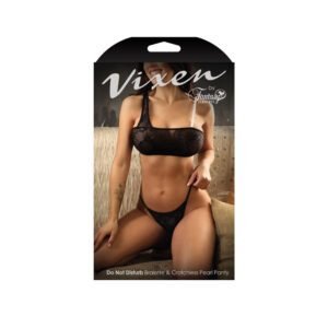 Do Not Disturb Pearl Bralette & Crotchless Panty One Size