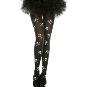 Music Legs Skull Print Opaque Pantyhose ML662
