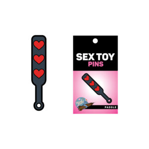 Wood Rocket Sex Toy Hearts Paddle Pin - Black/Red