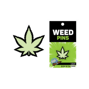 Wood Rocket Weed Pot Leaf Pin - Glow in the Dark