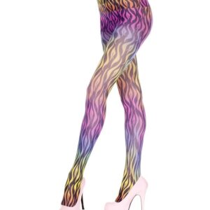 Music Legs Rainbow Swirl Print Opaque Pantyhose ML674