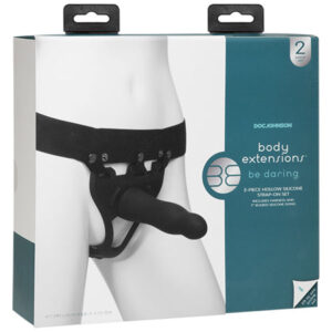 Body Extensions Be Daring 2 Piece Strap On Set - Black