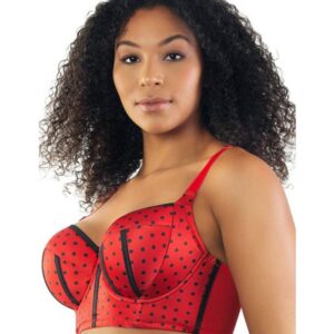Parfait Charlotte Underwire Padded Longline Bra P6977-RED DOT