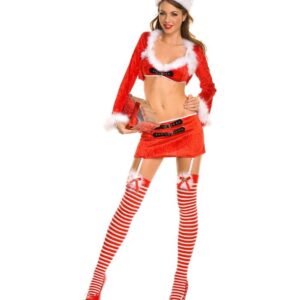 Music Legs Cute And Sexy Miss Santa Costume Includes: Hat ML70189