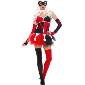 Music Legs 5 Pc. Jester Tutu Dress Includes: Mask, Neck Piece, Arm Warmers And Thigh Hi ML70424