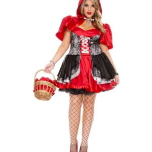 Music Legs 2 Pc. Plus Size Lace Combination Peplum Dress With Lace Up Front Includes: Pleated Lace Trim Hooded Cape ML70441Q