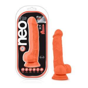 Blush Neo Elite 7.5'' Silicone Dual Density Cock w/Balls - Neon Orange