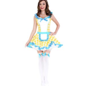 Music Legs 3 Pc. Puffy Dress With Attached Apron And Bow Includes: Bear Ears And Thigh Hi ML70646