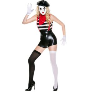 Music Legs 5 Pc. High Waisted Suspender Look Romper With Striped Top Includes: Hat, Mask, Scarf, And Gloves ML70785