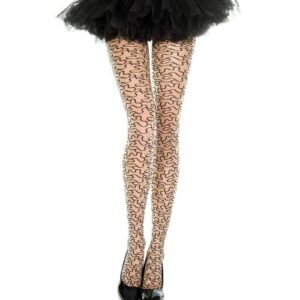 Music Legs Puzzle Print Spandex Pantyhose ML7090
