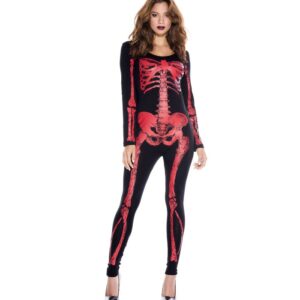 Music Legs 1 PC. Includes: Skeleton Red Print Catsuit ML70970