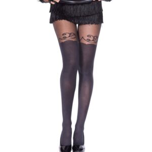 Music Legs Lacy Faux Thigh Hi Spandex Tights ML7108