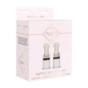 Shots Pumped Nipple Suction Set - Medium Clear