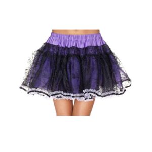 Music Legs Purple Spider Web Mesh Ruffle Trim Petticoat ML724