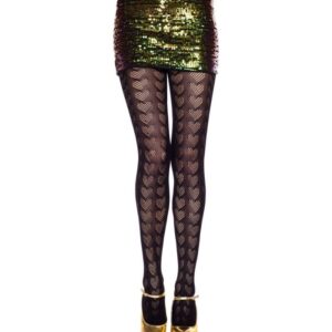Music Legs Heart Net Details Spandex Pantyhose ML7242