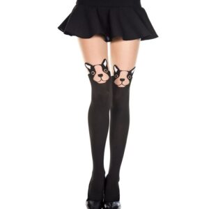 Music Legs Boston Terrier Spandex Pantyhose ML7256