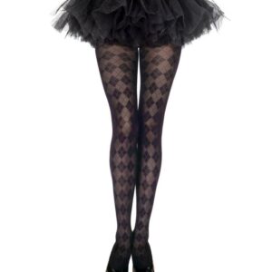 Music Legs Spandex Argyle Design Pantyhose ML7280