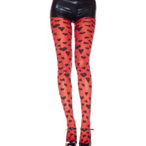 Music Legs Heart Print Pantyhose ML7283