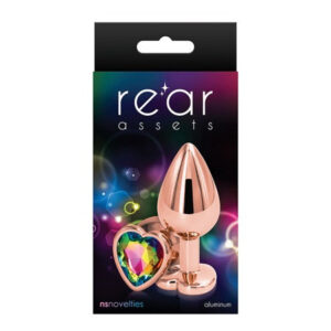 Rear Assets Rose Gold Heart Medium - Rainbow
