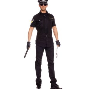 Music Legs 5 Pc. Officer Arrest Me Police Set Includes: Button Shirt, Tie, Hat, Gloves And Baton ML76006