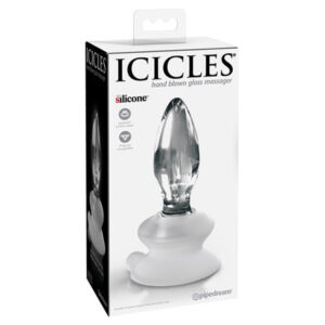 Icicles No. 91 Hand Blown Glass Butt Plug w/Suction Cup - Clear