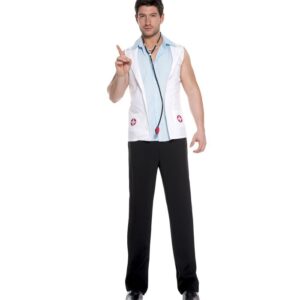 Music Legs 2 Pc. Collared Coat With Cross Appliques Includes: Stethoscope ML76617
