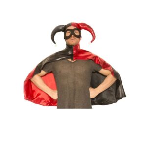 Music Legs Wet Look Harley Zip Up Cape With Mask ML76639