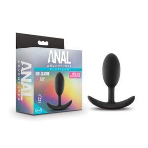 Blush Anal Adventures Platinum Silicone Vibra Slim Plug Medium - Black