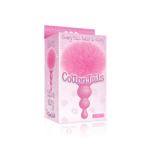 The 9s Cottontails Silicone Bunny Tail Butt Plug  - Beaded Pink