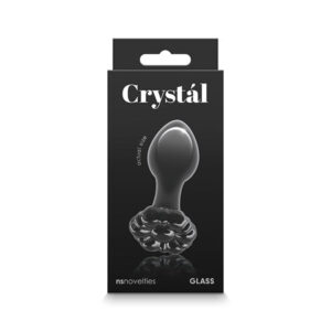 Crystal Flower Butt Plug - Black