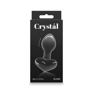 Crystal Heart Butt Plug - Black