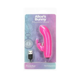 Alice's Bunny Rechargeable Bullet w/Rabbit Sleeve - 10 Functions Pink