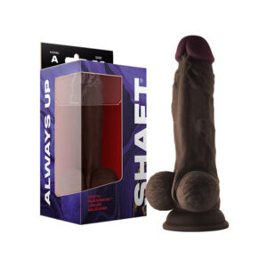 Shaft Model A Flexskin Liquid Silicone 7.5'' Dong w/Balls - Mahogany