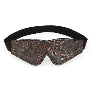Spartacus Faux Fur Lining Blindfold - Brown Floral Print