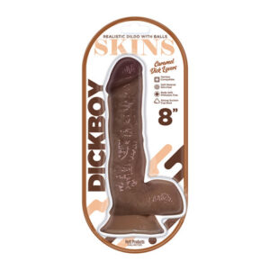 Dickboy - Skins - Dildo With Balls  - 8 Inch -  Caramel Dick Lover