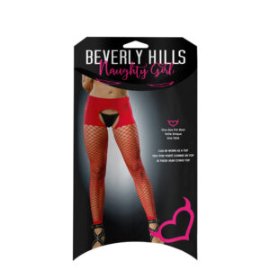 Red Crotchless Mesh/Fishnet Legging