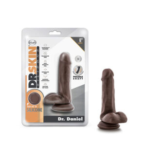 Blush Dr. Skin Silicone Dr. Daniel 6'' Dildo w/Balls - Chocolate