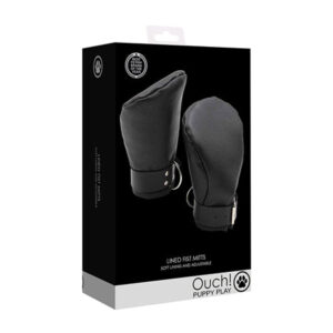 Shots Ouch Puppy Play Lined Fist Mitts - Black